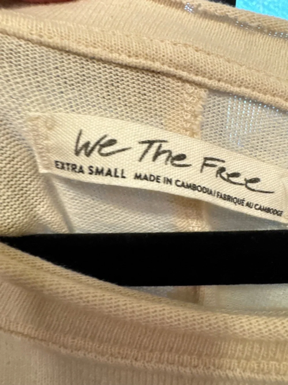 NWOT Free People We the Free Awesome Tee - ivory combo - XS - Picture 9 of 9